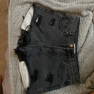 black denim jean shorts size medium. worn once. make an offer if you would like!